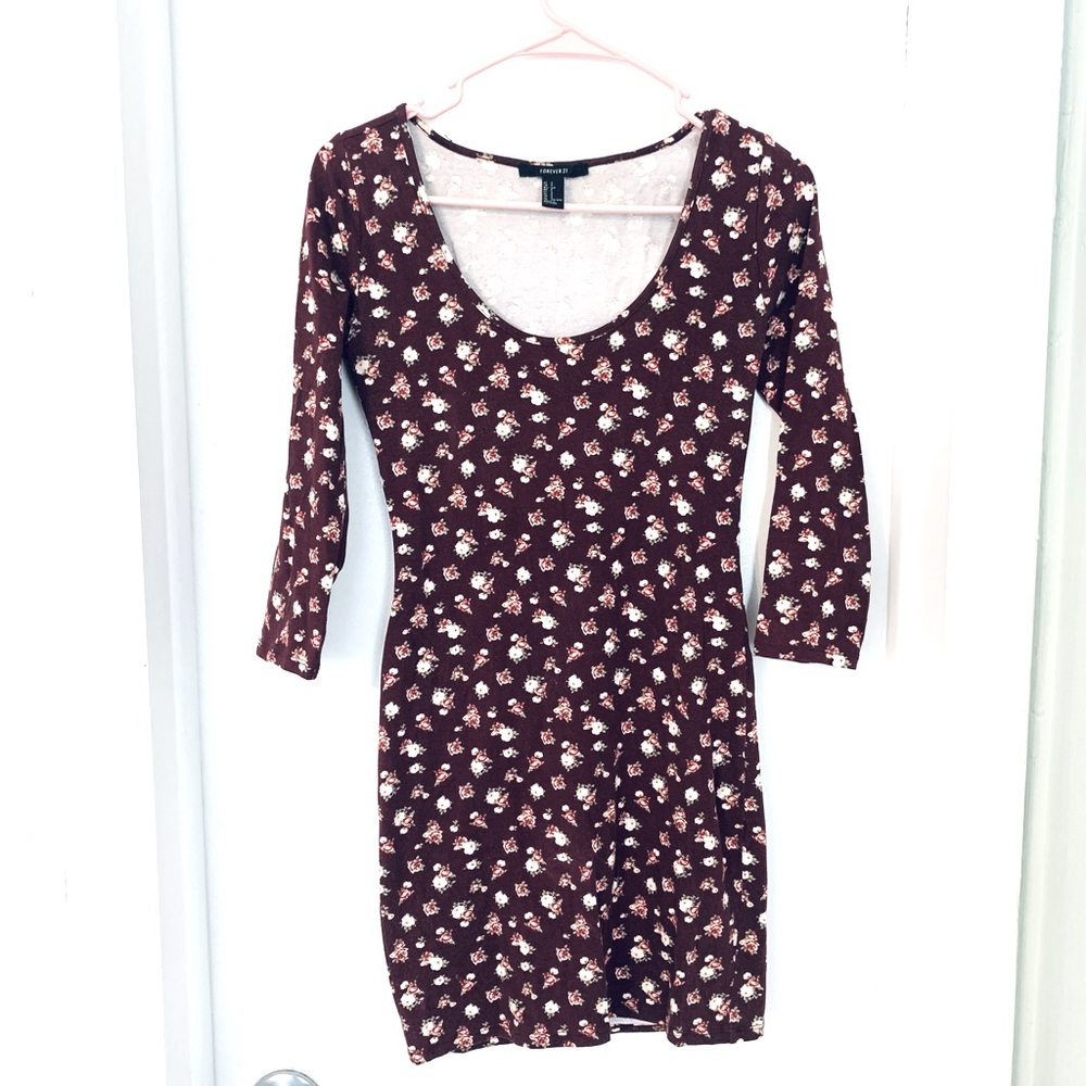Forever 21 floral bodycon, mini dress small